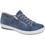 Blaue Legero Tanaro Gore Tex Flache Sneaker Schnürung aus Veloursleder mit herausnehmbarem Fußbett für Damen Größe 44,5 