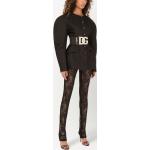 Schwarze Dolce & Gabbana Leggings mit Spitze aus Elastan für Damen Größe XL Weite 44 