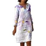 Petrolfarbene Batik Boho Langärmelige Mini V-Ausschnitt Strandkleider aus Jersey für Damen Größe 3 XL zur Hochzeit 