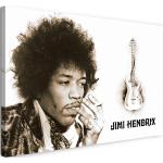 Leinwandbild (100x70cm): Jimi Hendrix legendäre Gitarre Rock-Star 60er 70er vintage, echter Holz-Keilrahmen inkl. Aufhänger, handgefertigt in Deutschland