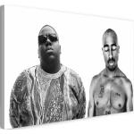 Leinwandbild (100x70cm): Tupac 2Pac Shakur mit Notorious B.I.G. Biggie Smalls, echter Holz-Keilrahmen inkl. Aufhänger, handgefertigt in Deutschland