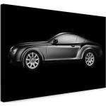 Leinwandbild (120x80cm): Bentley vor schwarzem Hintergrund, echter Holz-Keilrahmen inkl. Aufhänger, handgefertigt in Deutschland