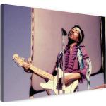 Leinwandbild (120x80cm): Jimi Hendrix vintage retro Rock-Star Legende Musiker Band, echter Holz-Keilrahmen inkl. Aufhänger, handgefertigt in Deutschland
