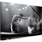 Leinwandbild (120x80cm): Muhammad Ali im Ring unter Flutlicht rechter Haken, echter Holz-Keilrahmen inkl. Aufhänger, handgefertigt in Deutschland