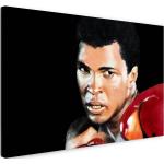 Leinwandbild (120x80cm): Muhammad Ali nach-gemalt rote Box-Handschuhe Potrait, echter Holz-Keilrahmen inkl. Aufhänger, handgefertigt in Deutschland