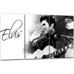 Leinwandbild 3-teilig (120x80cm): Elvis Presley Hemd mit Muster und Halsband Schriftzug oben links, echter Holz-Keilrahmen inkl. Aufhänger, handgefertigt in Deutschland
