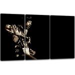 Leinwandbild 3-teilig (120x80cm): Jimi Hendrix Konzert live Gitarre Rock-Star Musik-Legende Band, echter Holz-Keilrahmen inkl. Aufhänger, handgefertigt in Deutschland