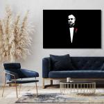 Leinwandbild (80x60cm): Der Pate Don Corleone Marlon Brando nachgezeichnet Breitformat, echter Holz-Keilrahmen inkl. Aufhänger, handgefertigt in Deutschland
