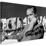 Leinwandbild (80x60cm): Marlon Brando Kult-Portrait schwarz weiss retro vintage Star, echter Holz-Keilrahmen inkl. Aufhänger, handgefertigt in Deutschland