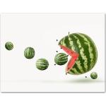 Leinwandbild Obst & Gemüse, Querformat, Wassermelone, Pacman, Küche M0390 – Extragroß - (100x75cm)