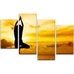 Leinwandbild - Yoga am Strand II, Größe:120 x 80 cm 4tlg (30x50.30x50.30x70.30x70)