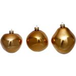 Goldene Leonique Weihnachtskugeln & Christbaumkugeln glänzend aus Glas 6 Teile 