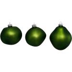 Grüne Leonique Weihnachtskugeln & Christbaumkugeln matt aus Glas 12 Teile 