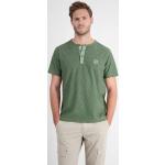 Grüne Gestreifte Kurzärmelige Lerros Henley Shirts aus Baumwolle für Herren Größe M 