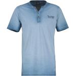 Blaue Kurzärmelige Lerros Henley Shirts aus Baumwolle für Herren Größe XL 