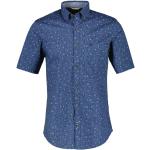 Blaue Print Kurzärmelige Lerros Sommerhemden aus Baumwolle für Herren Größe 4 XL Große Größen 