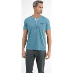 Blaue Kurzärmelige Lerros Henley Shirts maschinenwaschbar für Herren Größe S 