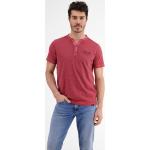 Rote Kurzärmelige Lerros Henley Shirts maschinenwaschbar für Herren Größe S 