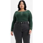 Grüne Langärmelige LEVI'S Henley Shirts für Damen Größe XL 