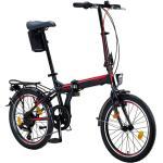 Licorne Bike Conseres Premium Falt Bike in 20 Zoll - Fahrrad für Herren, Jungen, Mädchen und Damen - Shimano 6 Gang-Schaltung - Hollandfahrrad , Farbe:Schwarz/Rot, Zoll:20