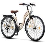 Licorne Bike Stella Premium City Bike in 24, 26 und 28 Zoll - Fahrrad für Mädchen, Jungen, Herren und Damen - Shimano 21 Gang-Schaltung - Hollandfahrrad , Farbe:Beige, Zoll:28