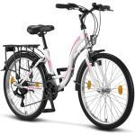 Licorne Bike Stella Premium City Bike in 24, 26 und 28 Zoll - Fahrrad für Mädchen, Jungen, Herren und Damen - Shimano 21 Gang-Schaltung - Hollandfahrrad , Farbe:Weiss, Zoll:24