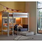 Weiße Skandinavische LIFETIME Kidsrooms Hochbetten mit Schreibtisch aus Holz 90x200 cm 