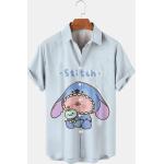 Lilo Stitch Print Shirts Kawaii Tops Herren Lustige Cartoon Shirts Stitch Shirts Weihnachten