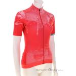 Reduzierte Rote Print Atmungsaktive Löffler Stehkragen Damenradtrikots aus Jersey Größe L 