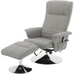 Hellgraue Loftscape Sessel mit Hocker mit Massage-Funktion 