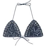Reduzierte Blaue Bikini Tops aus Baumwolle für Damen 