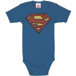 Reduzierte Blaue Print Kurzärmelige Logoshirt Superman Kinderbodies aus Baumwolle für Babys Größe 92 
