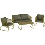 Olivgrüne Moderne Lounge Sets aus Polyester 4 Teile für 4 Personen 