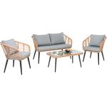 Beige Moderne Garten Lounge Sofas mit Kissen für 2 Personen 