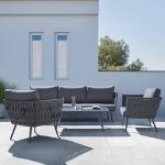 Dunkelgrau Bessagi Garten Lounge Sofas aus Aluminium rostfrei 4 Teile 