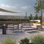 Dunkelgrau Bessagi Garten Lounge Sofas aus Metall 4 Teile 