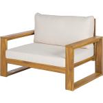 Reduzierte Beige Lounge Sessel aus Akazie mit Armlehne 