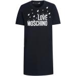 Reduzierte Schwarze Kurzärmelige MOSCHINO Love Moschino Knielange Kleider mit Ärmel aus Baumwolle für Damen Größe S 