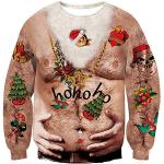 Langärmelige Weihnachtspullover & Christmas Sweater Katzen aus Elastan Handwäsche für Herren Größe M Große Größen 