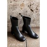Schwarze Elegante Nachhaltige Blockabsatz High-Heel Stiefeletten Reißverschluss wasserabweisend für Damen Größe 41 
