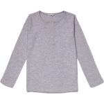 Graue Langärmelige Henley Shirts aus Baumwolle für Damen 