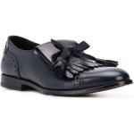 Blaue Scarosso Oxford Schuhe mit Fransen aus Kalbsleder für Damen Größe 39,5 