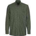 Reduzierte Olivgrüne Karierte Langärmelige Luis Steindl Button Down Hemden aus Baumwolle für Herren Größe 3 XL Große Größen 
