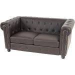 Luxus 2er Sofa Loungesofa Couch Chesterfield Kunstleder ' runde Füße, braun