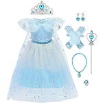 Weiße Langärmelige Die Eiskönigin - Völlig unverfroren | Frozen Halloween Kinderstrickkleider mit Pailletten für Mädchen 
