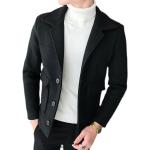 Schwarze Business Herrentrenchcoats aus Wolle Größe 3 XL Große Größen 