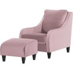 Pinke Maison Belfort Sessel mit Hocker aus Samt 