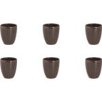 Graue Kaffeebecher aus Steingut mikrowellengeeignet 6 Teile 