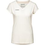 Beige Mammut Massone Nachhaltige V-Ausschnitt V-Shirts aus Baumwolle für Damen Größe S 