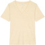 Reduzierte Beige Melierte Marc O'Polo V-Ausschnitt V-Shirts aus Baumwolle für Damen Größe XL 